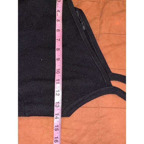 House Of Harlow 1960 Black One-Shoulder Knit Midi Dress Women's Size M - Picture 5 of 8